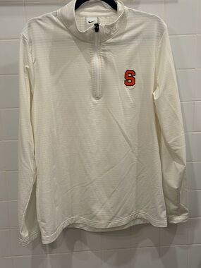 Nike White Quarter-Zip Pullover with Orange 'S' Patch